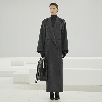 Max mara long black coat online